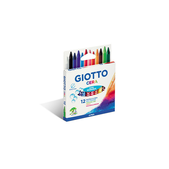 Giotto Lápis de Cera Natural 12 Cores F281200 – Laváveis e Resistentes