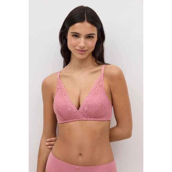 Sutiã triangular acolchoado sem aros rendado Copa B Ysabel Mora - YSM-10731