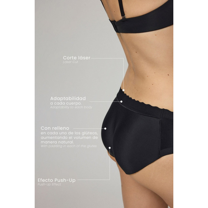 Ysabel Mora 19059 Cueca Push-Up Levanta Glúteos Invisível Corte Laser