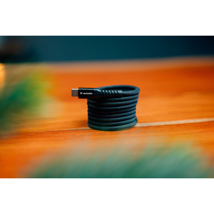 Verbatim Cabo USB-C 100W 480MBPS Magnético Nylon Black 1.20MT