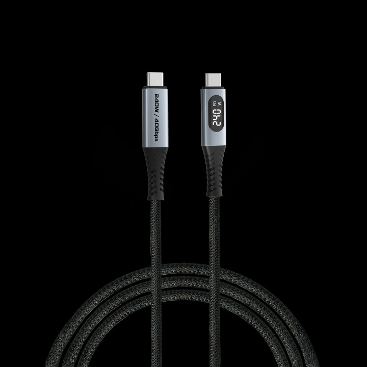 Verbatim Cabo USB-C 240W 40GBPS c/display Nylon Black 1.20MT