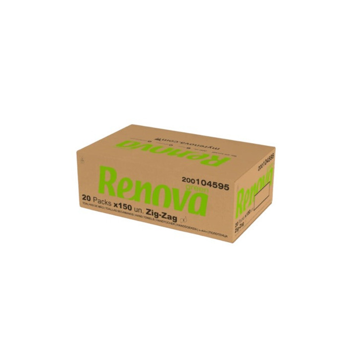 Toalhas de Mão Zig-Zag Renova Green - 20 x 150 Folhas - REN-0310374595