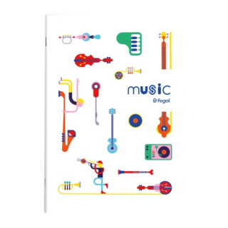 Caderno de Música Fegol A4 20 Folhas Pentagramado
