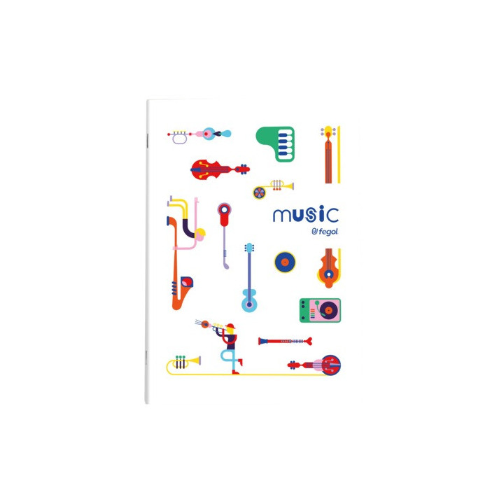 Caderno de Música Fegol A4 20 Folhas Pentagramado