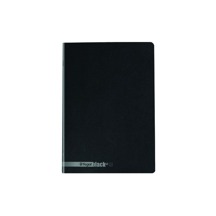 Caderno Agrafado Fegol Capa Preta A5 80 Folhas Pautado