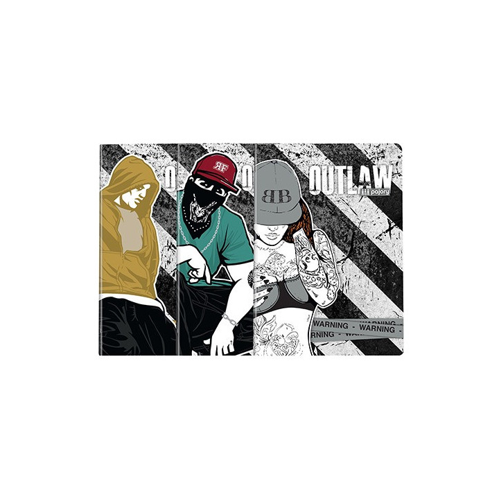 Caderno A5 Pautado Pajory Outlaw 60 Folhas Agrafado