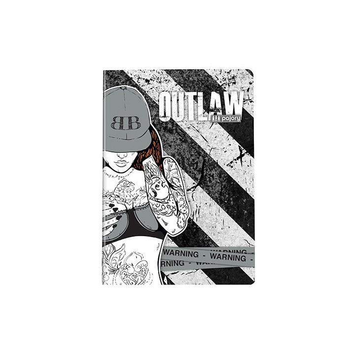 Caderno A5 Pautado Pajory Outlaw 60 Folhas Agrafado