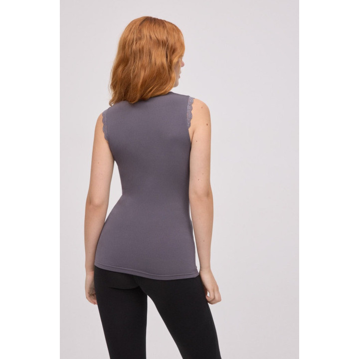 Camisola Térmica Alças em V Rendada Ysabel Mora 70035