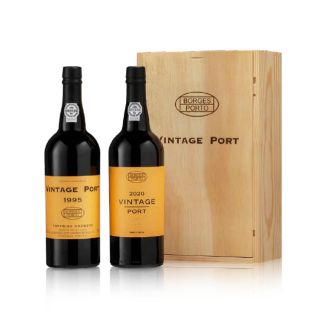 Caixa Madeira Borges Vintage Porto 1995 e 2020 Edição Especial