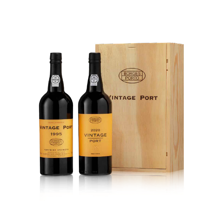 Caixa Madeira Borges Vintage Porto 1995 e 2020 Edição Especial