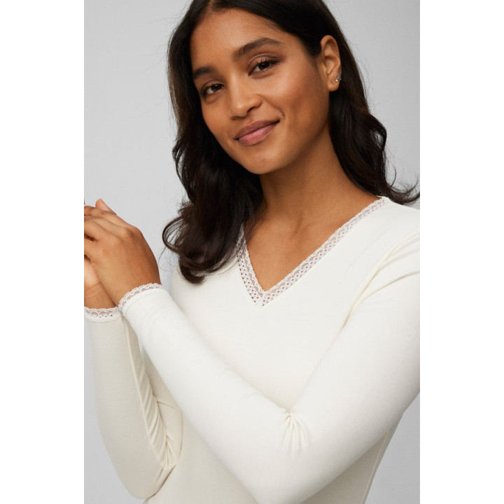 Ysabel Mora 70018 – Camisola Térmica Feminina Manga Comprida com Renda Heat Control
