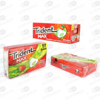 Trident Max Morango Lima 16 Pacotes | chicletes sem açúcar