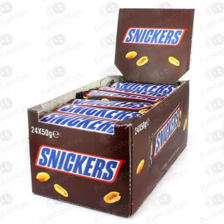 Snickers 24 Barras 50g | chocolate com amendoim e caramelo