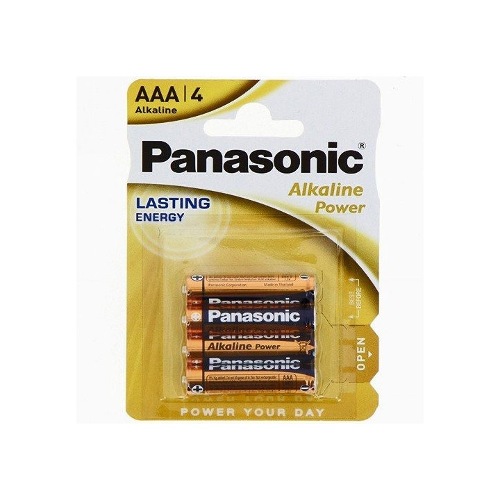 Pilhas AAA Panasonic LR3 Pack 4 | alcalinas longa duração