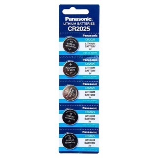 Pilhas CR2025 Panasonic 3V Pack 5 | lítio longa duração
