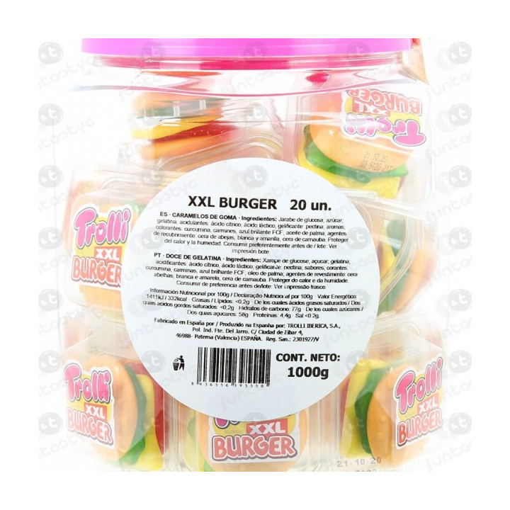 Trolli Gomas Burguer 1Kg | 20 hambúrgueres de goma