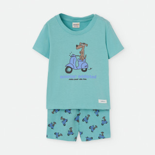 Waterlemon Pijama Infantil Menino Verão Algodão Manga Curta 587-23