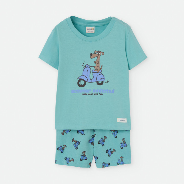 Pijama Infantil Menino Verão Manga Curta 100% Algodão Waterlemon 587-23