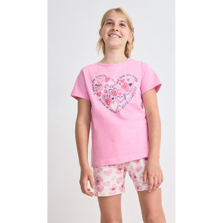 Tobogan Pijama Infantil Menina Verão 100% Algodão Manga Curta Love 26117551