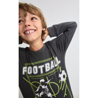 Tobogan Pijama Infantil Menino Verão Algodão Manga Comprida Football 26117534