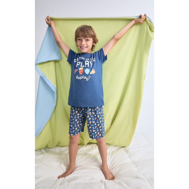 Pijama Infantil Menino Verão Manga Curta 100% Algodão Tobogan Play 26117505