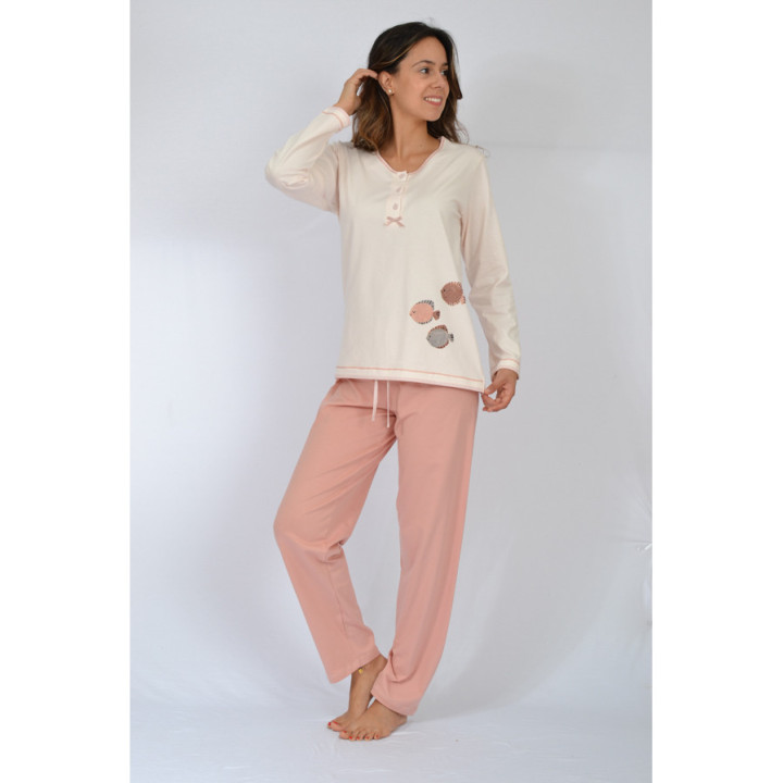 Sonia Pijama Mulher Verão Algodão Manga Comprida MS3920