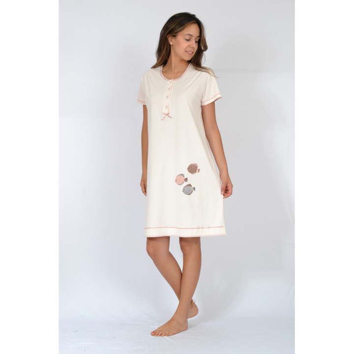 Sonia Camisa de Dormir Mulher Verão Algodão MS3921