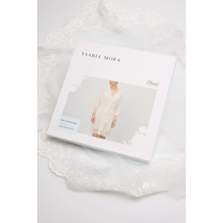 Ysabel Mora 10181 – Robe de Noiva Cetim Branco com Renda
