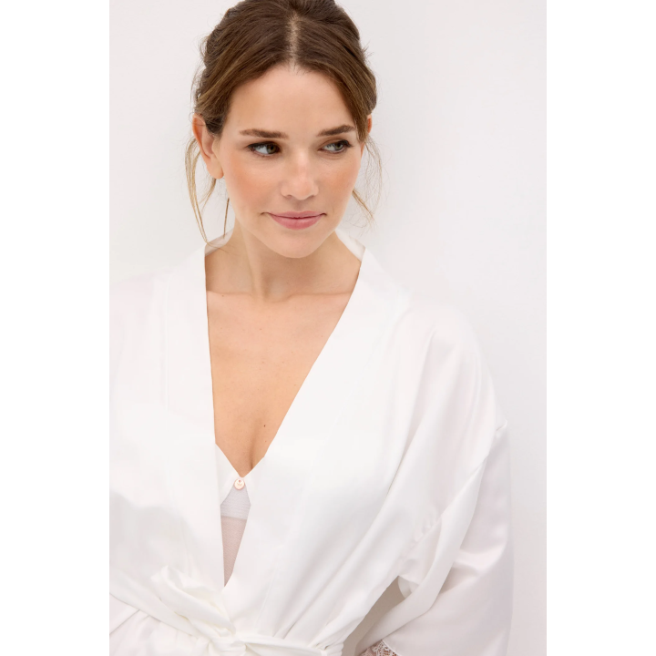 Ysabel Mora 10181 – Robe de Noiva Cetim Branco com Renda
