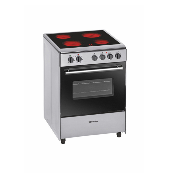 Meireles E 604 X.1 – Fogão Elétrico 60 cm Vitrocerâmica 4 Zonas Classe A
