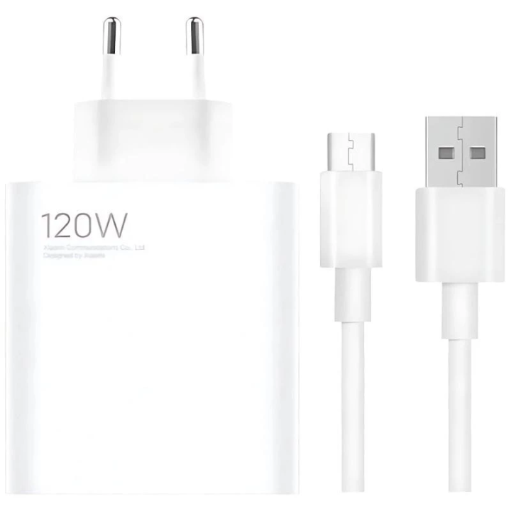 Xiaomi HyperCharge 120W USB-A Branco | Carregador + Cabo USB-C