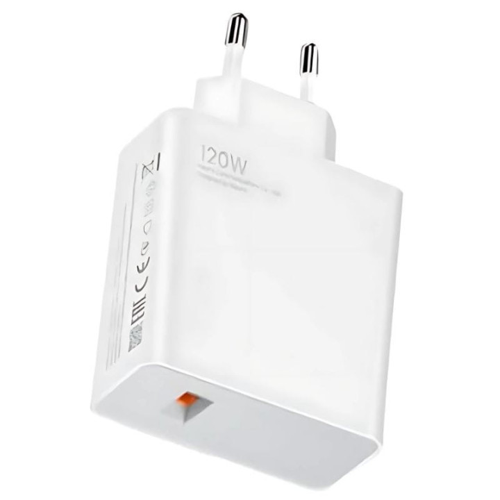Xiaomi Carregador Rápido 120W HyperCharge USB-A Branco com Cabo USB-A para USB-C