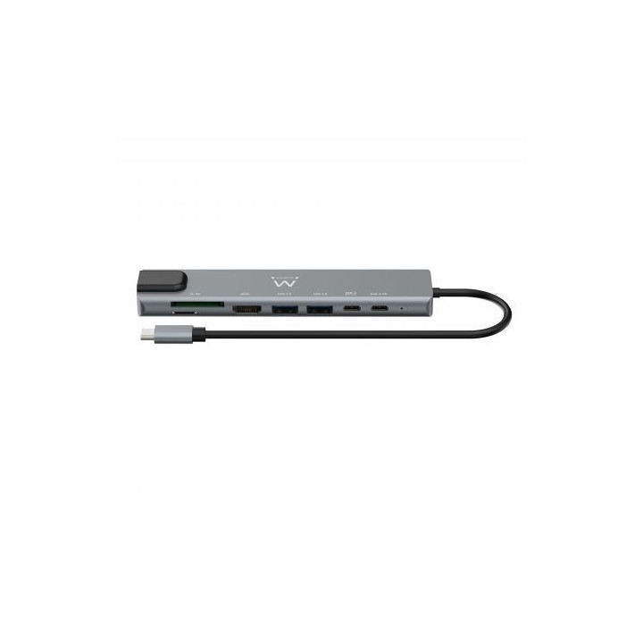 Ewent EW1146 Dock USB-C 8 em 1 | HDMI 4K + Rede + USB