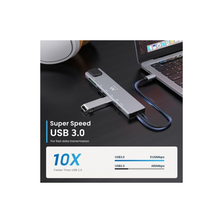 Ewent USB-C para Dock multiportas 8 em 1