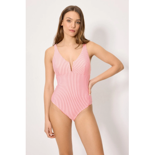 Fato de banho modelador em tecido bambula rosa copa B Ysabel Mora 83368