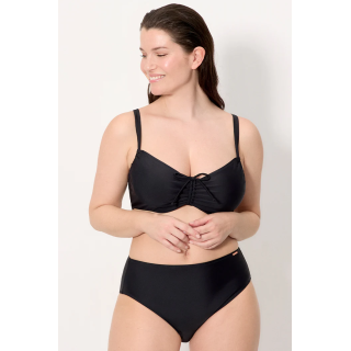 Cueca bikini de praia alta redutora preta Ysabel Mora 83311