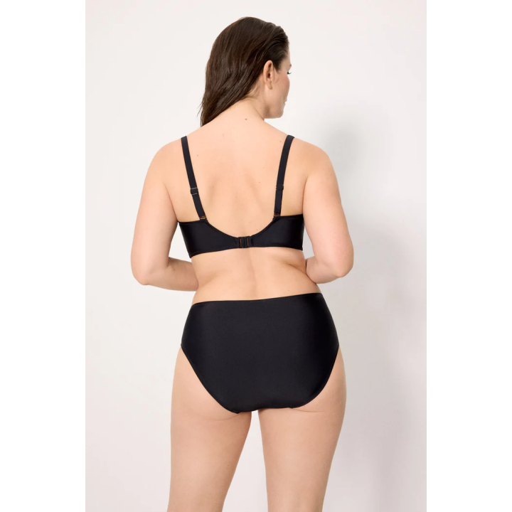 Cueca bikini de praia alta redutora preta Ysabel Mora 83311