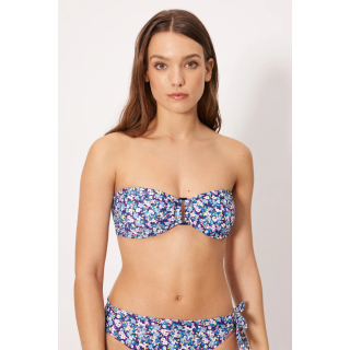 Top de bikini de praia bandeau Liberty Azul copa B Ysabel Mora 83383
