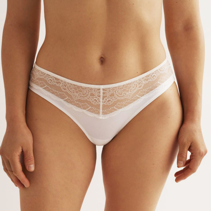 Promise cueca biquíni em microfibra com renda W1882