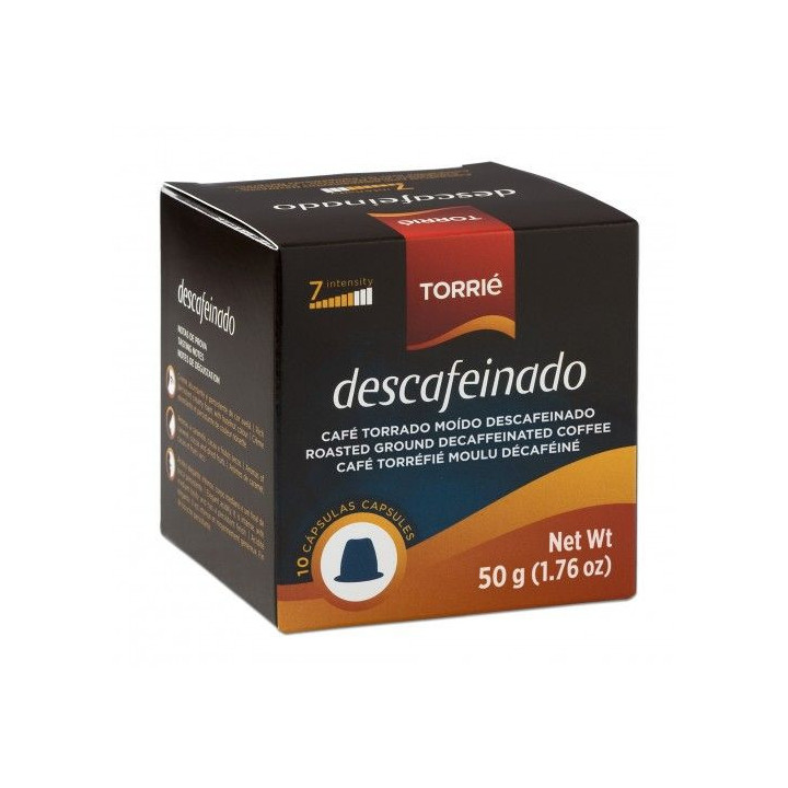 Torrié Descafeinado p/Nespresso Caixa 10 Cápsulas Compatíveis em Polipropileno Intensidadde 8