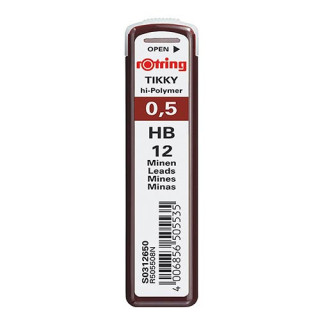 Tubo de 12 Minas Rotring Tikky 0.5mm HB