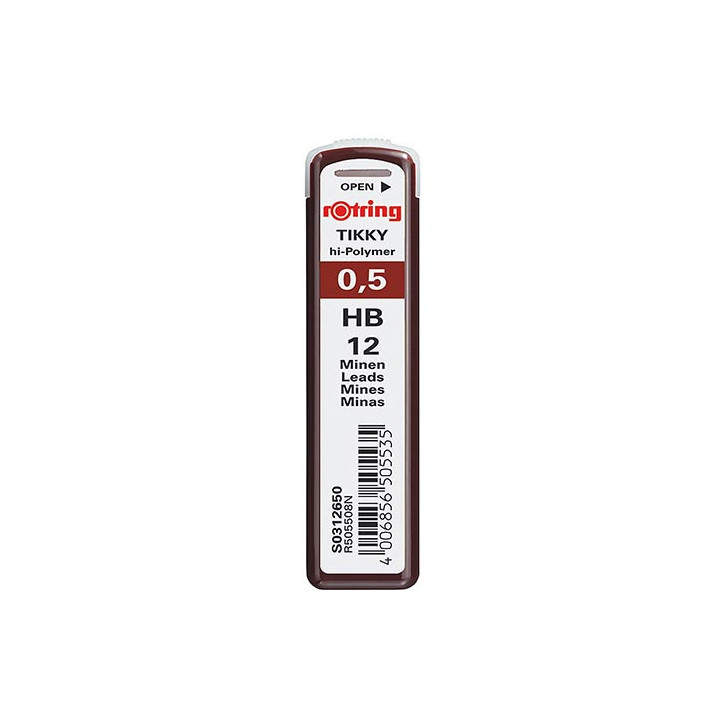 Tubo de 12 Minas Rotring Tikky 0.5mm HB