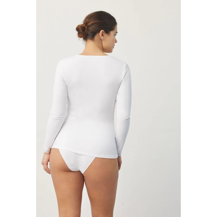 Camisola de algodão manga comprida - mulher - YSM-19688