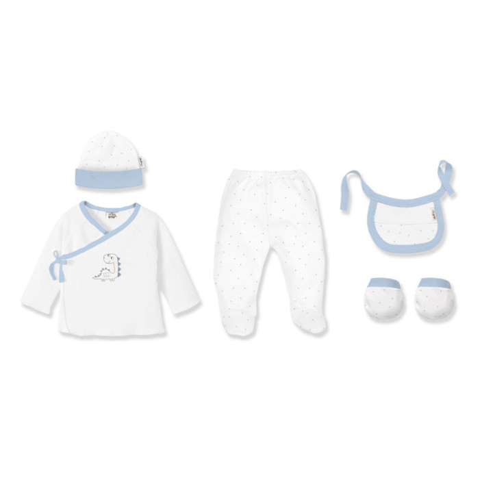 Conjunto de Bebé 5 Peças em Fibra de Bambu Dinossauro Interbaby 421000049