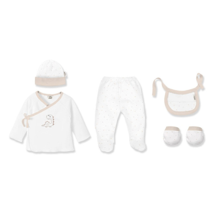 Conjunto de Bebé 5 Peças em Fibra de Bambu Dinossauro Interbaby 421000049