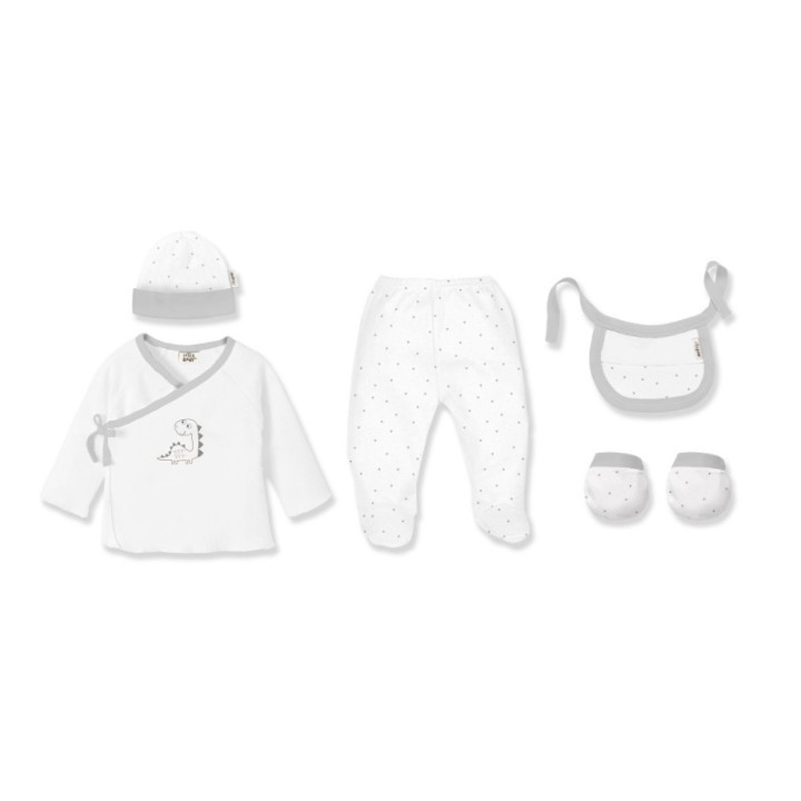 Conjunto de Bebé 5 Peças em Fibra de Bambu Dinossauro Interbaby