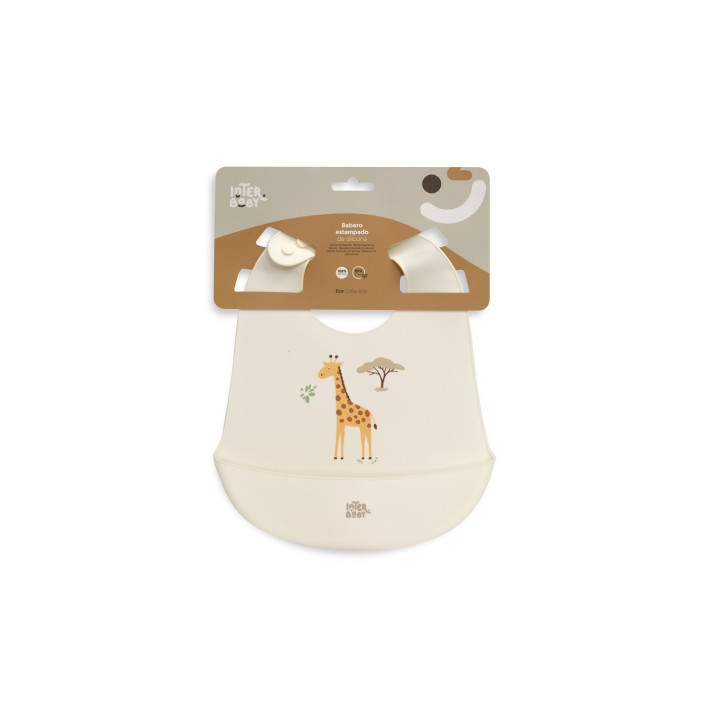 Babete de Silicone com Bolso Savana Girafa Interbaby 621100007