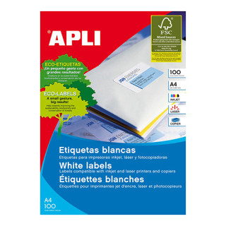 Etiquetas A4 99,1x139mm Brancas Apli 02422 | 100 Folhas