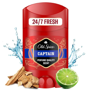 Desodorizante masculino em stick sem sais de alumínio Old Spice Captain 50 ml