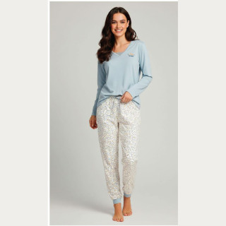 Pijama de inverno floral em algodão mulher Little Unicorn D130